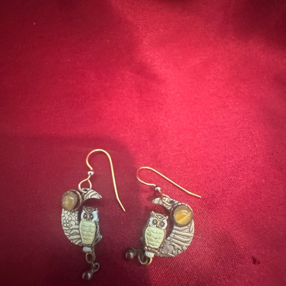 Silver Owl Earrings